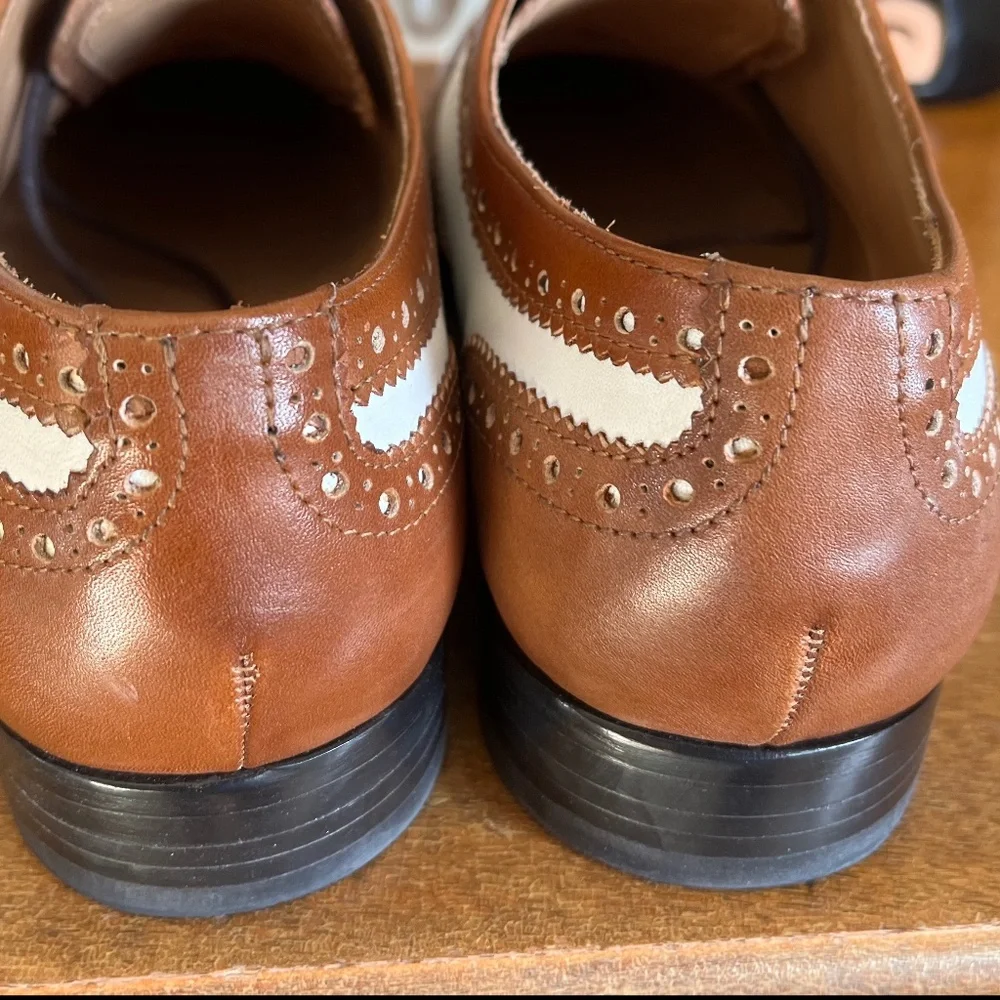 Brown & White spectators, size 9 1/2